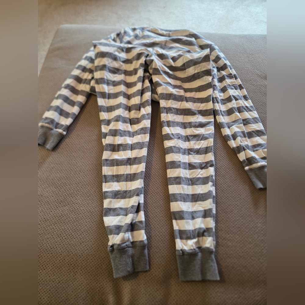 Men's Medium Striped Union Suit Gray & White - Goodfellow & Co™Snap buttons - Picture 11 of 12